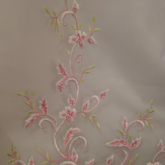 Pink and White Flower Prom Dress - Picture 3 of 6